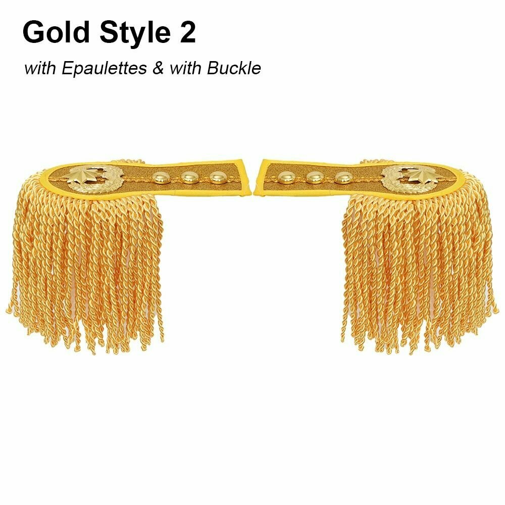 1 пара эполетов с бахромой и кисточками, декоративные погоны для одежды и карнавальных костюмов, аксессуар для куртки и пиджака, 90% полиэстер 10% металл