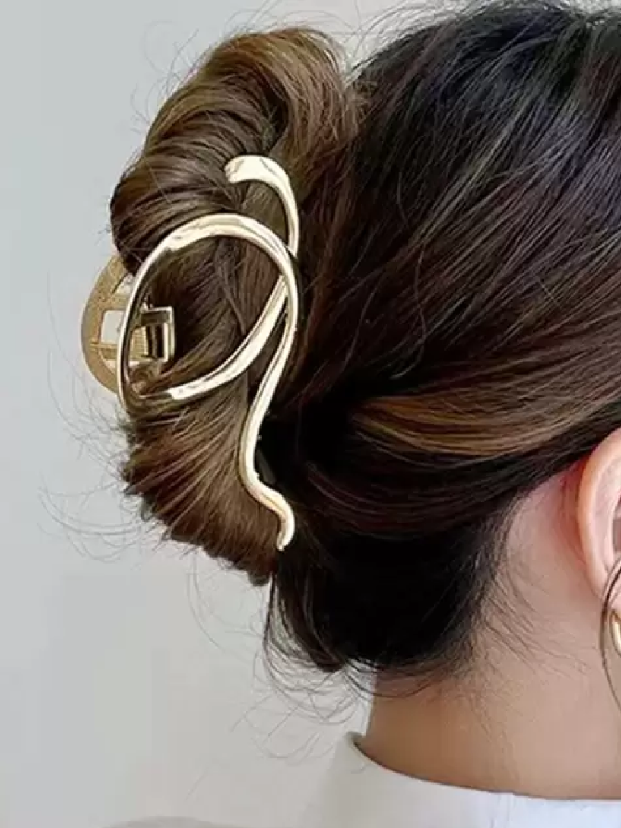 Заколка крабик золотистая, краб завиток для волос женский, аксессуар для волос