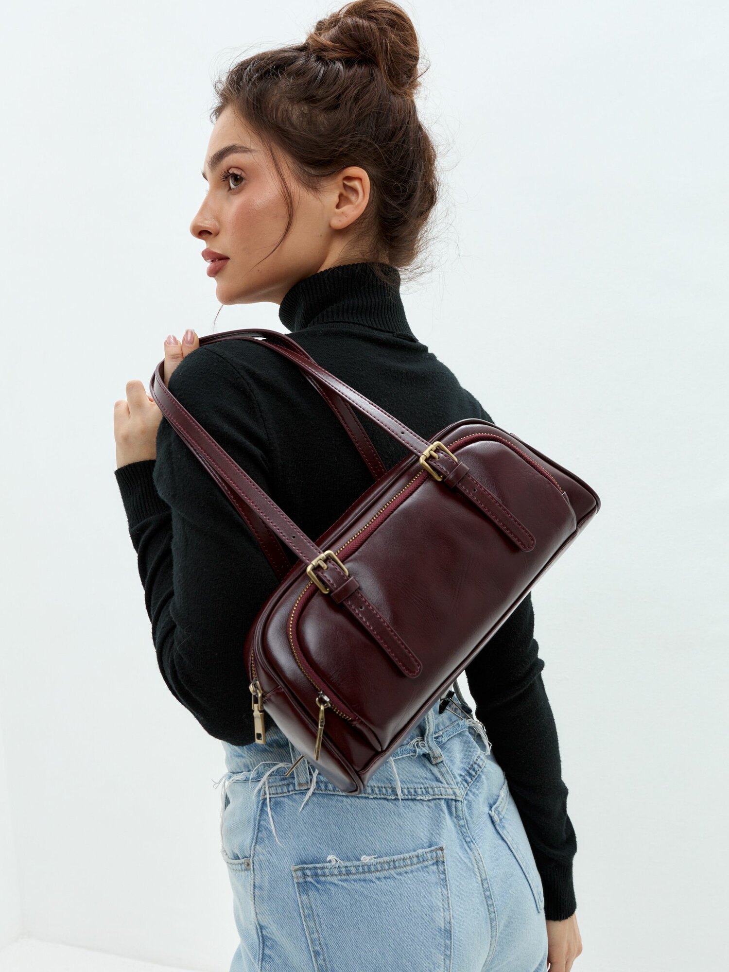 Сумка багет MIXTON, бордо — фото 1