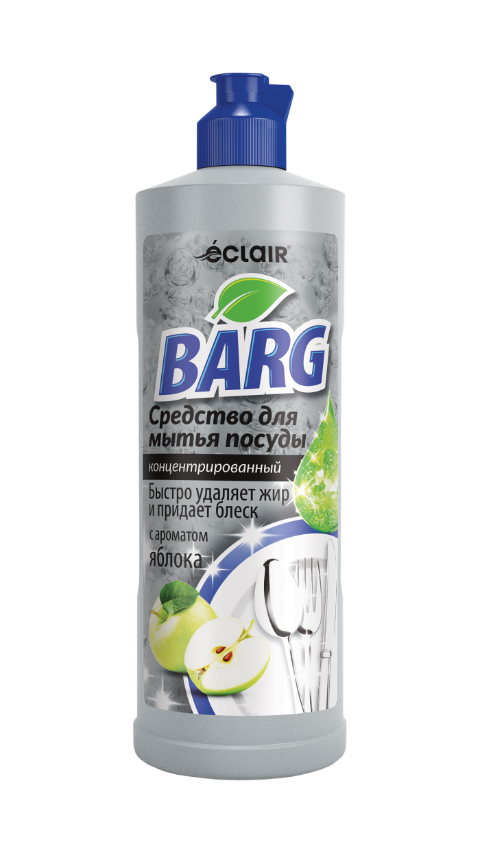 Средство для мытья посуды ECLAIR BARG, яблоко, гель, антибактериальное, гипоаллергенное, 500 мл