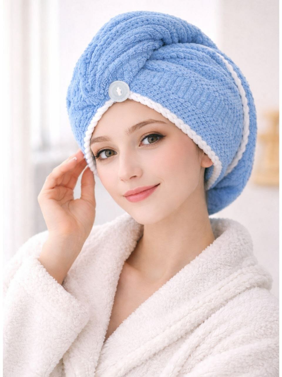 Женское полотенце для волос – быстрое высыхание, мягкая хлопковая ткань" "Полотенце для волос для женщин