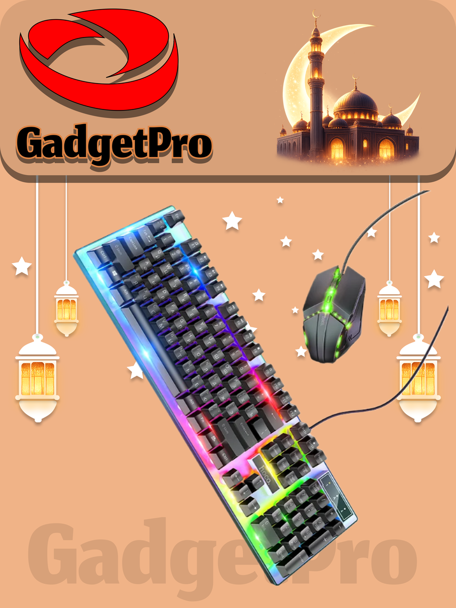 Игровая клавиатура и мышь Hoco GM18 Black: комплект для гейминга, черный цвет, надежный и современный дизайн.