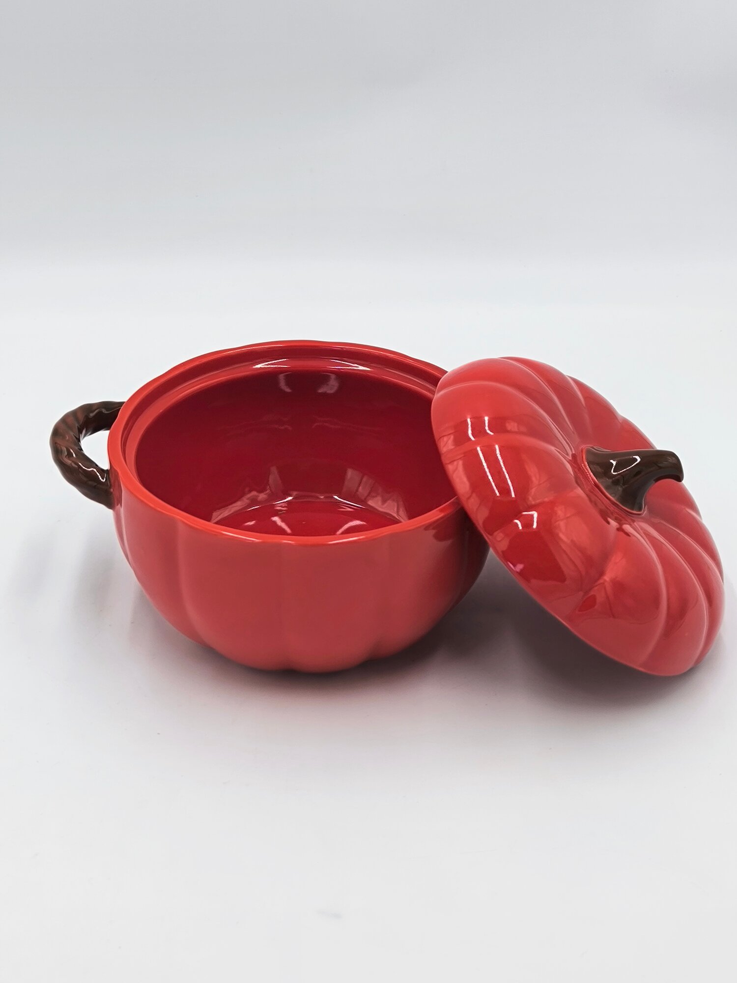 Керамическая посуда "Happy Kitchen", в форме тыквы, с крышкой, керамическая, 1 л — фото 1