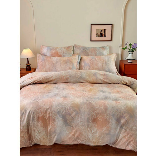 Комплект постельного белья Pappel Abelia семейный сатин гипоаллергенный бежевый 22991₽