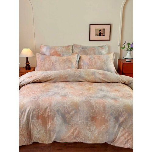 Постельное белье Pappel Abelia, 1,5 спальное, хлопок, бежевое, 4 предмета