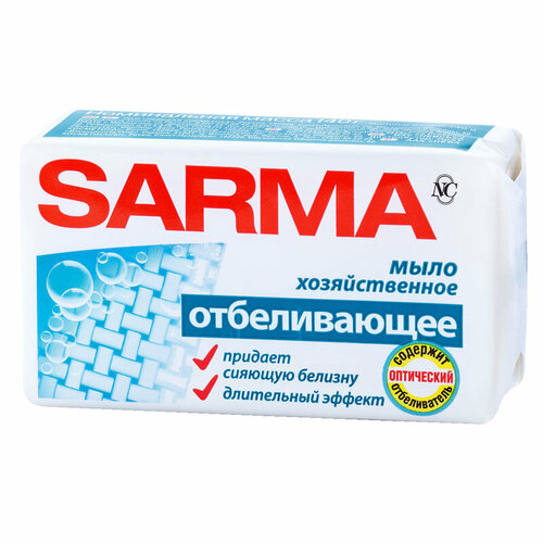 фото Мыло хозяйственное sarma отбеливающее, пленка, 140г, 11149 (5 шт)