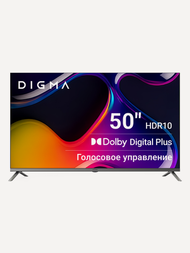 Изображение товара Телевизор Digma DM-LED50UBB41 50" LED, 4K Ultra HD, т. серебр, Смарт ТВ, Android