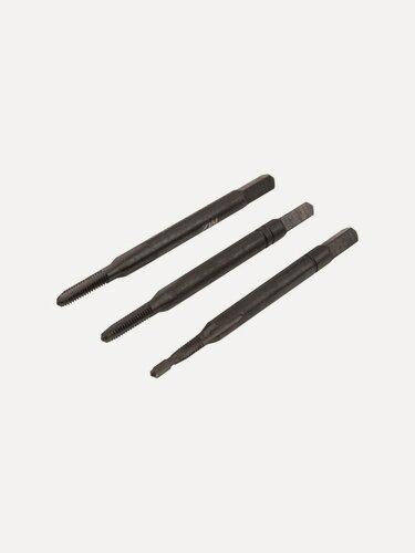 Изображение товара Набор метчиков NORGAU Industrial М 2.5, из HSS-E/VAP, по стали, чугуну и цветным металлам, 3 предмета.