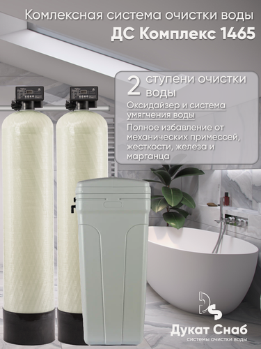 Изображение товара Автоматическая система очистки воды ДС Комплекс (DS Complex) 1465. Удаление железа, марганца, сероводорода, умягчение воды. Для 5-ти человек