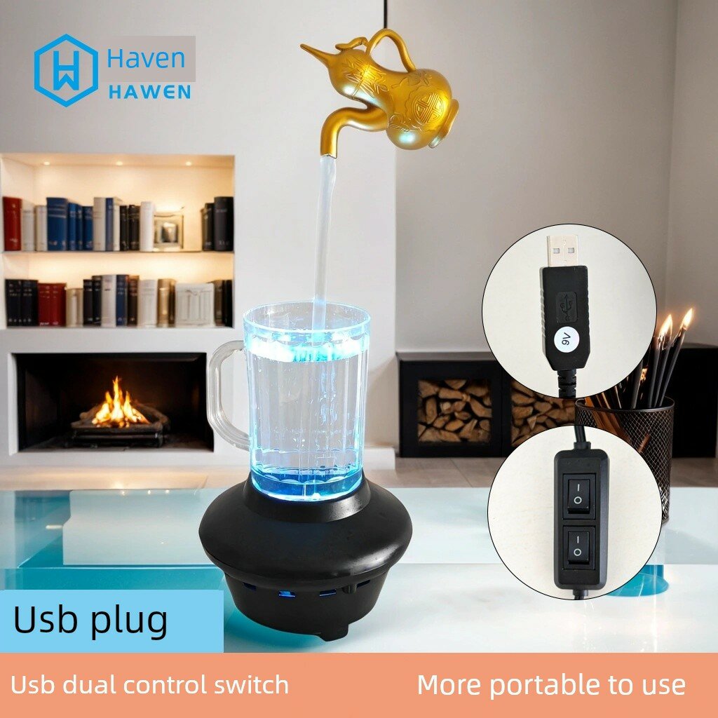 Плавающая водяная функция с USB-переключателем и яркими светодиодами, декоративный фонтан для зон отдыха