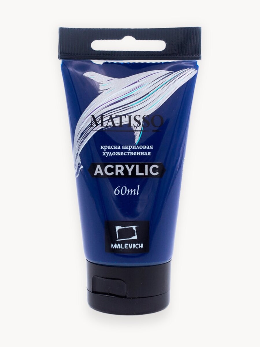 Акриловая краска Малевичъ Matisso, голубая "ФЦ", акрил глянцевый, 60 мл
