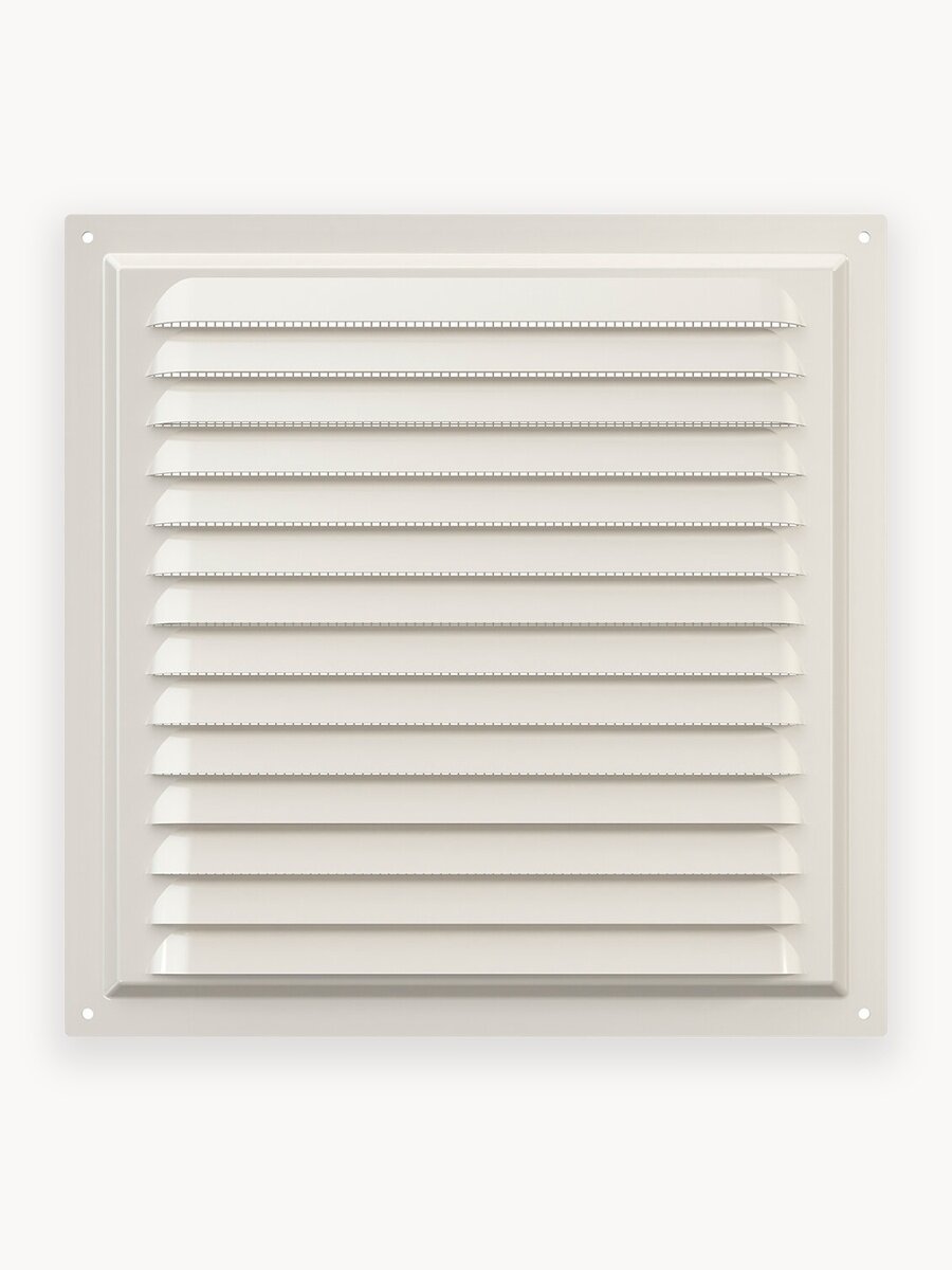 Решетка вентиляционная ERA 2525МЭ 250x250 мм с сеткой, окрашенная сталь, слоновая кость