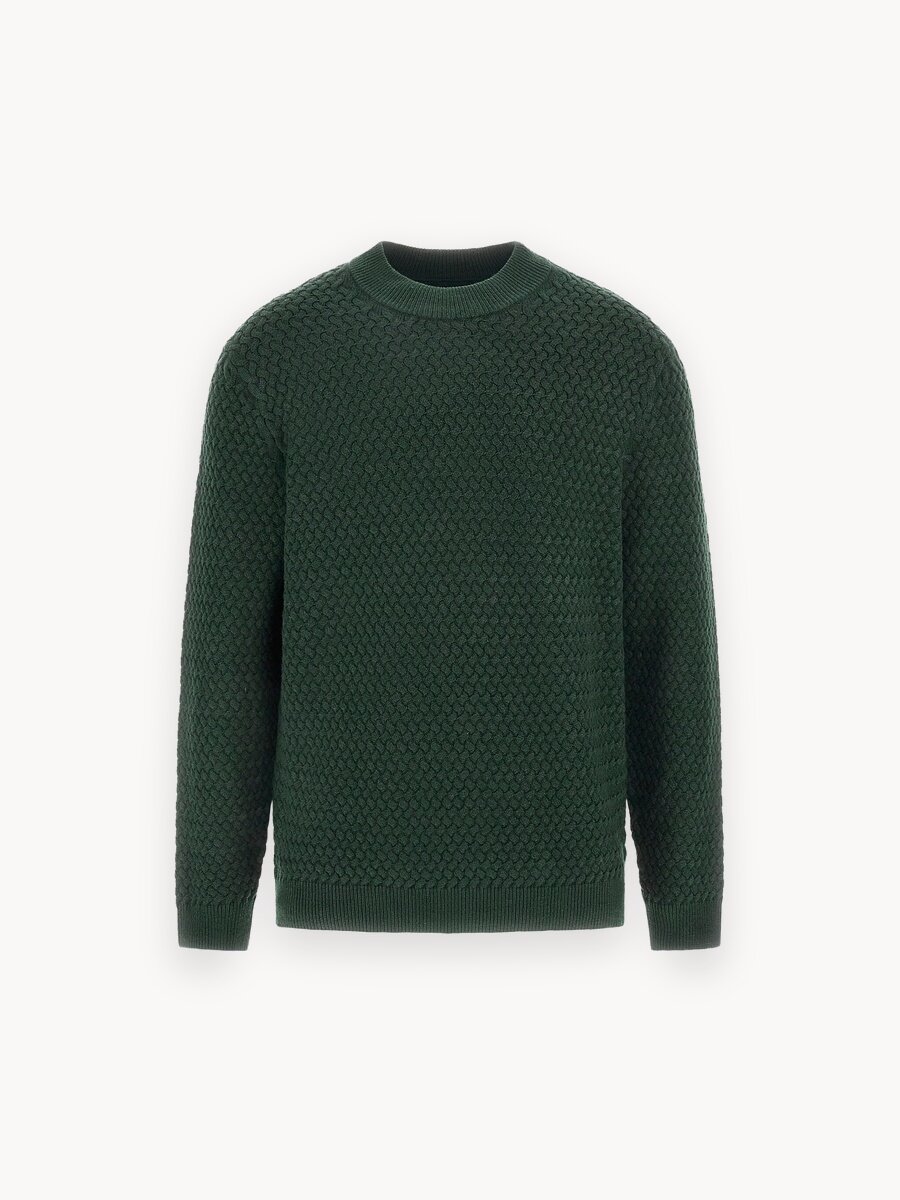 Джемпер GUESS LS MN BASKETWEAVE MICAH SWTR, размер 2XL, зеленый