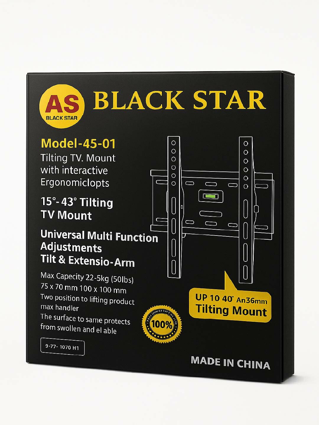 Кронштейн BLACK STAR, для телевизора и монитора, оригинал, от 14" до 43"