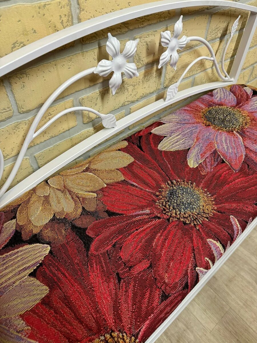 Кованая банкетка №04, Студия кованой мебели Нива, цвет белый мрамор — фото 1