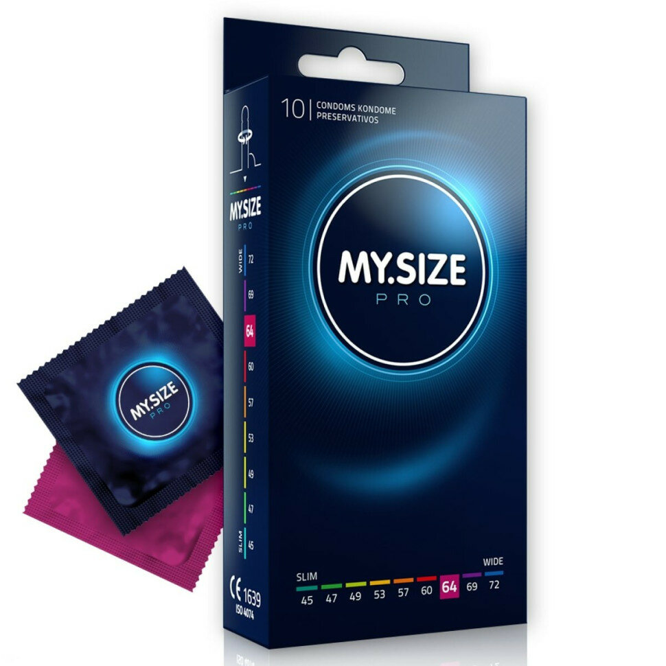 Презервативы MY.SIZE 64 №10 увеличенный объем 22,3*6,4см, 10шт — фото 1