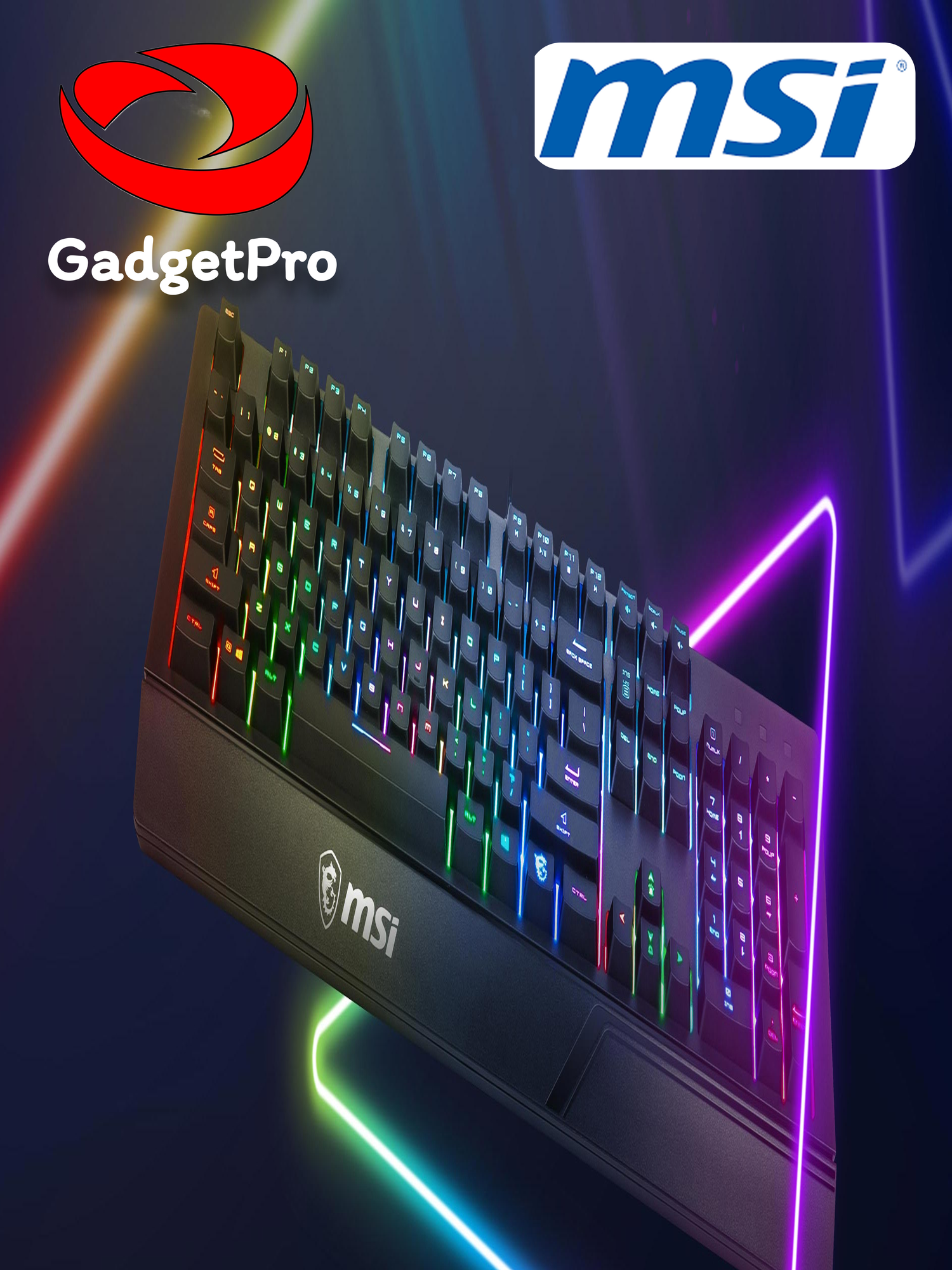 Клавиатура MSI Vigor GK20, с подсветкой, защита от фантомных нажатий, водонепроницаемая