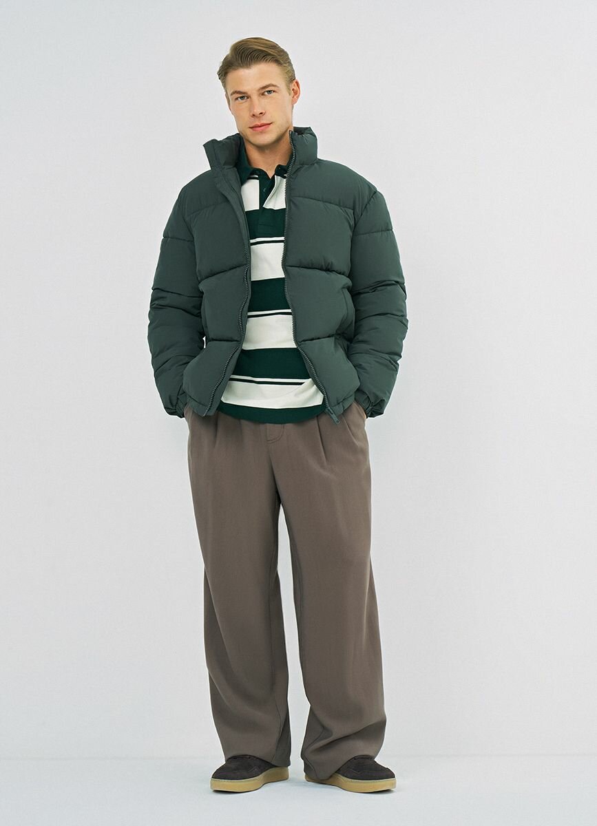 Пуховик O'STIN, размер XL, темный хаки — фото 1