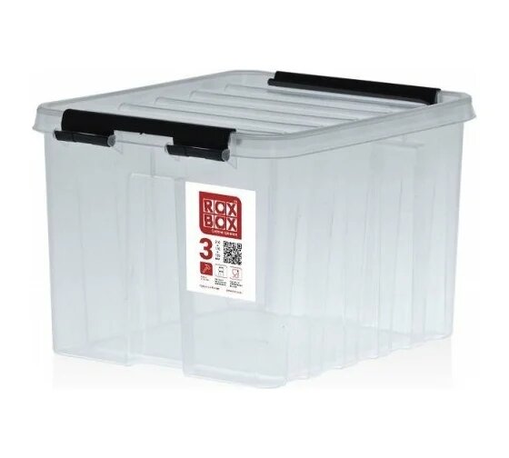 Rox Box Ящик п/п 210х170х140 мм с крышкой и клипсами 3 л. прозрачный 18691