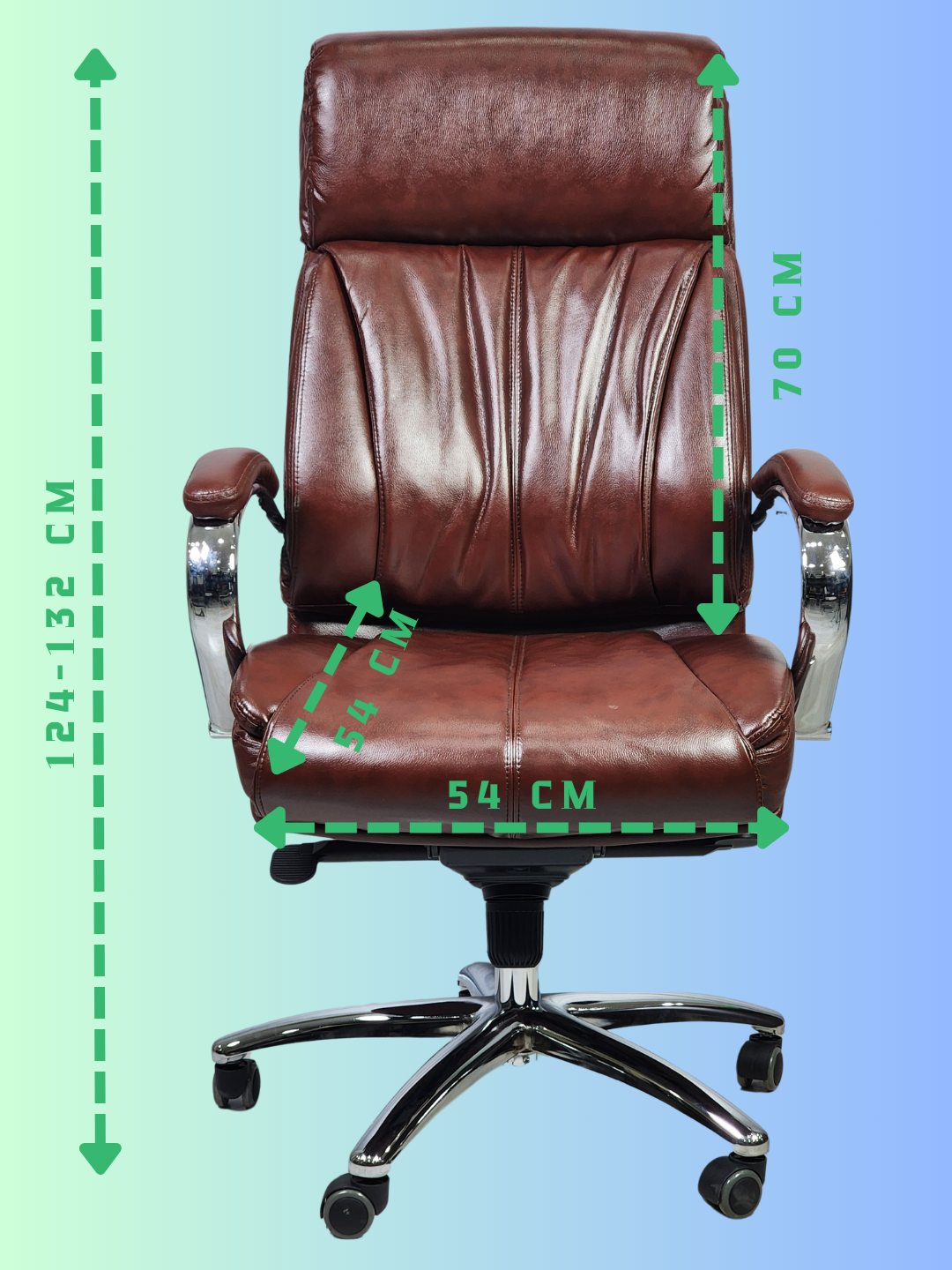Офисное, для дома, конференц-залов и руководителей прочное кресло из эко кожи, макс. нагрузка 150кг — фото 1
