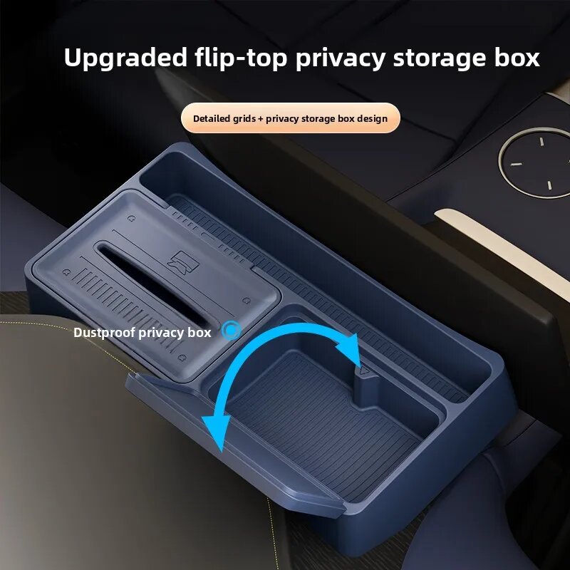 Органайзеры В Автомобиль Xiaomi Для Xiaomi YU7 2025 навигационный экран задняя коробка для хранения силиконовый автомобильный ETC коробка для салфеток консоль-органайзер аксессуары, Grey