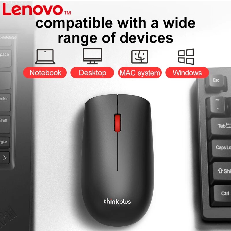 Беспроводная мышь Lenovo Thinkplus T60X Black — фото 1