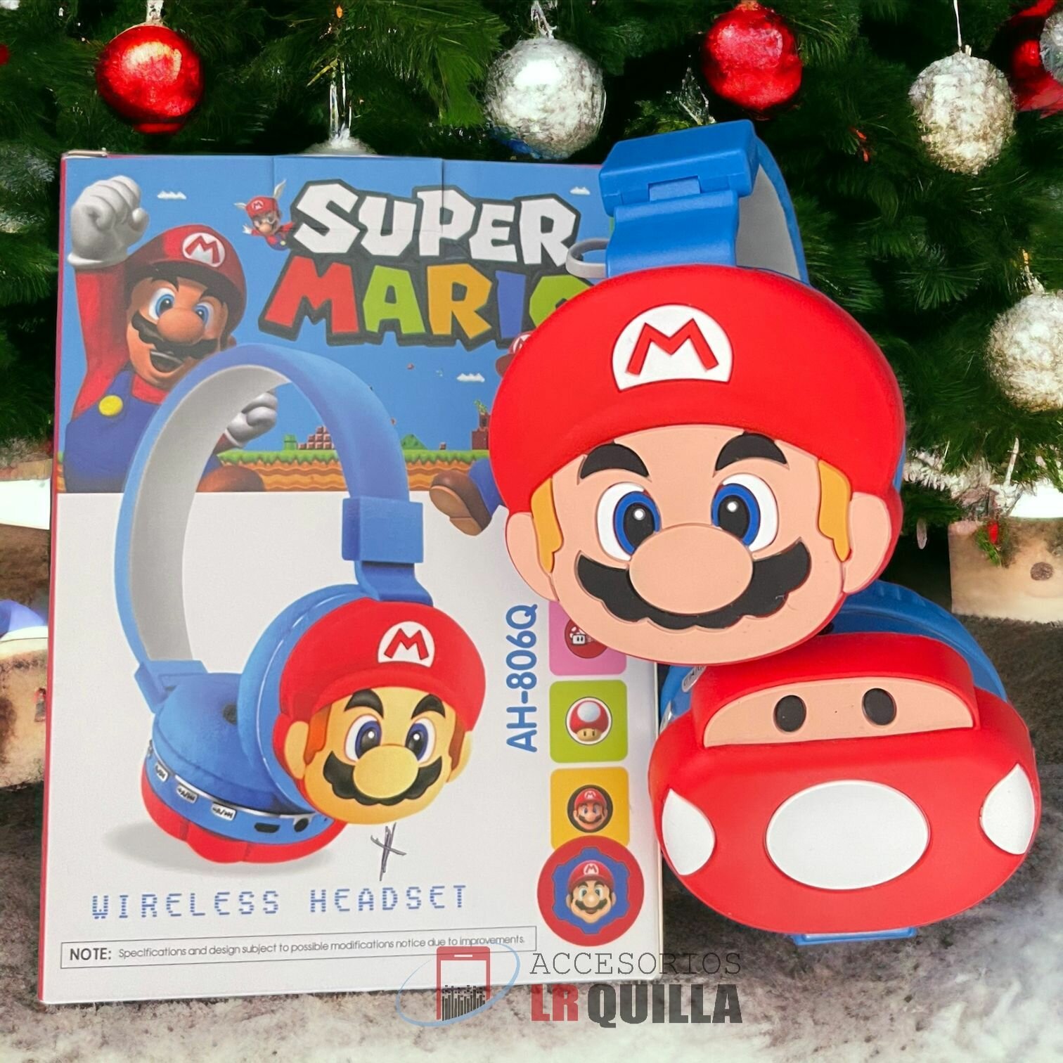 Детские наушники "Super Mario", накладные, Bluetooth, розовые