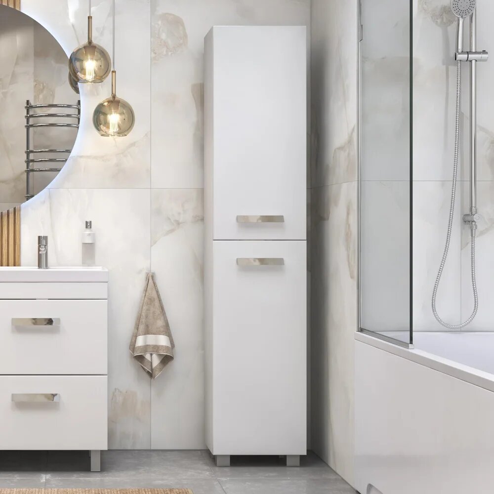 Шкаф-пенал для ванной Velvex Orlando 190 напольный 40 см белый