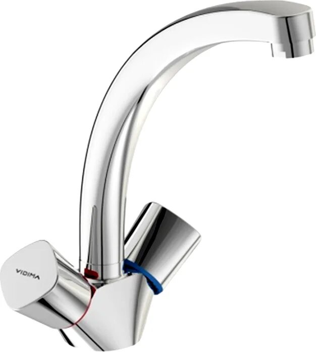 Смеситель для кухни Vidima Квадро BA246AA елочка латунный хром с поворотным изливом болгарский