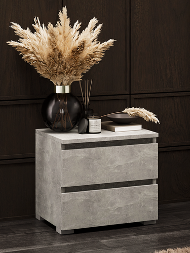 Изображение товара Тумба MFMaster Vitto-51, бетон, 2 ящика, ЛДСП, 40.4x37.8x32.4 см