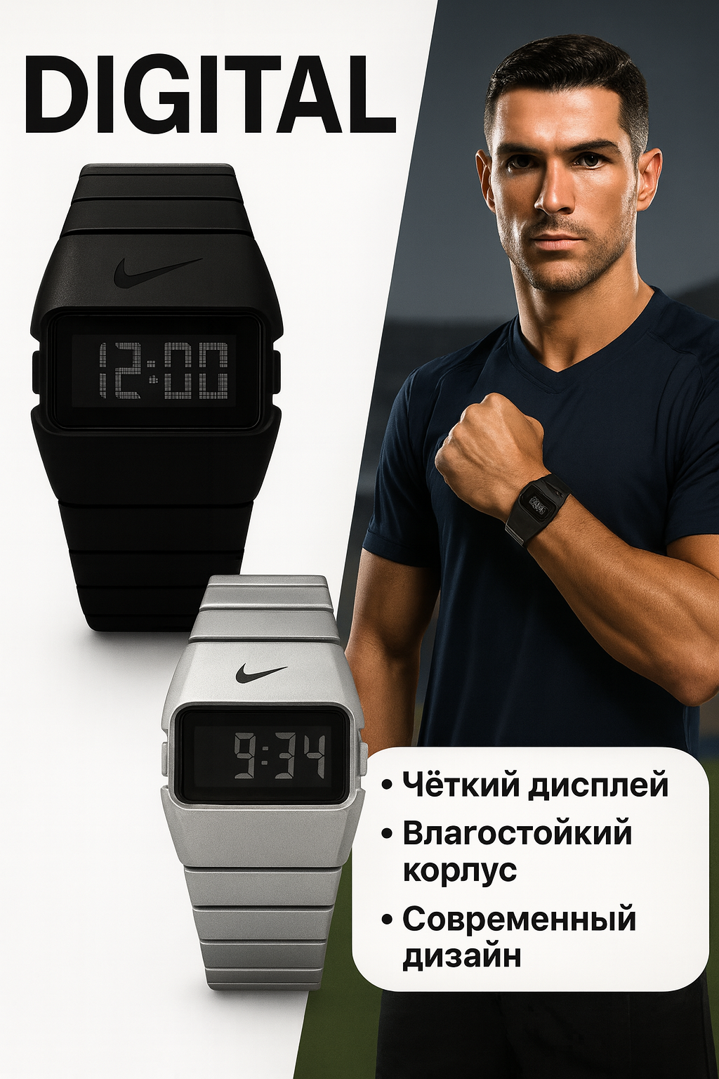 Часы Digital Pixel Waterproof Watch, водонепроницаемые, LED-дисплей, ABS-пластик