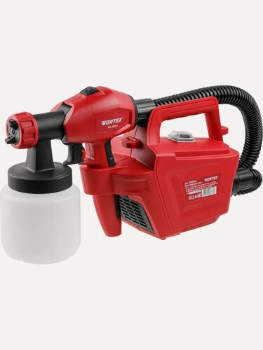 Изображение товара Краскопульт WORTEX PS1165-1, электрический, HVLP, 650 Вт, 1000 мл/мин, бак 0,8 л (1325733)