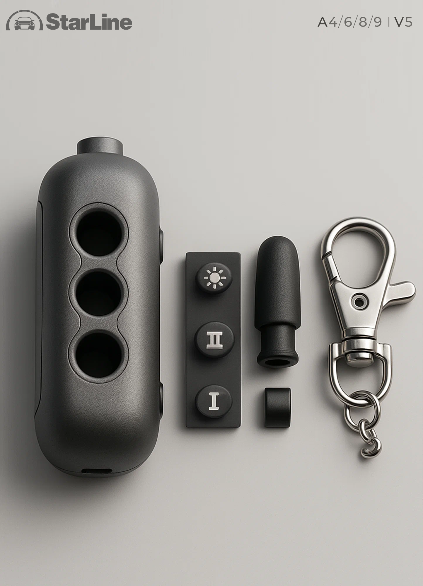 Корпус брелока для сигнализации S-Line A4 A6 A8 A9 V5 — прочный пластиковый чехол для замены и ремонта пульта авто — фото 1