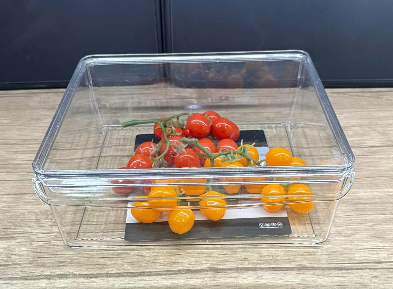 Контейнер для холодильника прозрачный, акриловый, герметичный, 1.5л