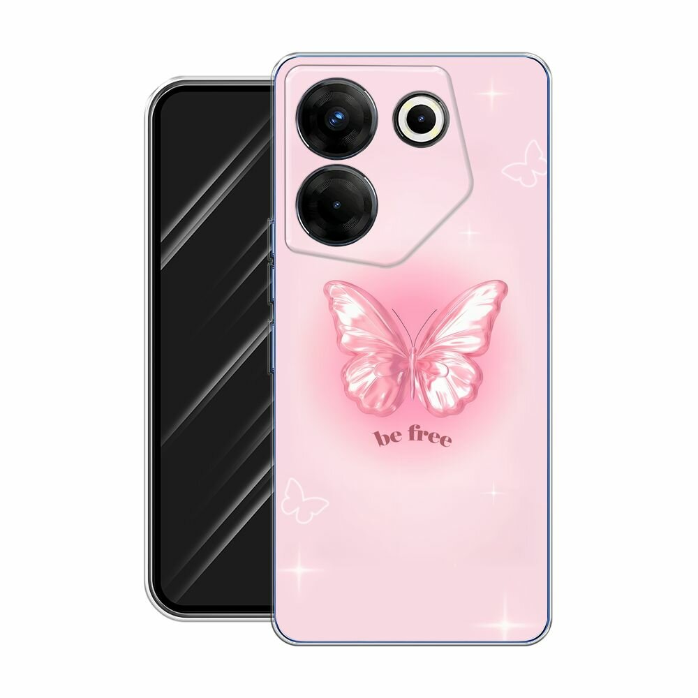 Чехол на Tecno Camon 20 Pro 5G / Текно Камон 20 Про 5G с принтом "Be free butterfly 1" — фото 1