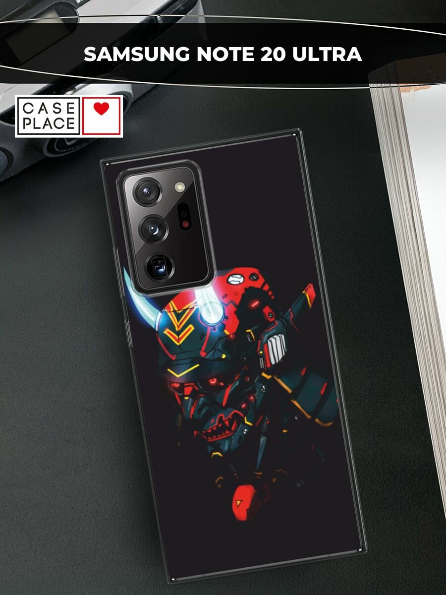 Чехол на Samsung Galaxy Note 20 Ultra / Самсунг Галакси Ноут 20 Ультра с принтом "Неоновый самурай"