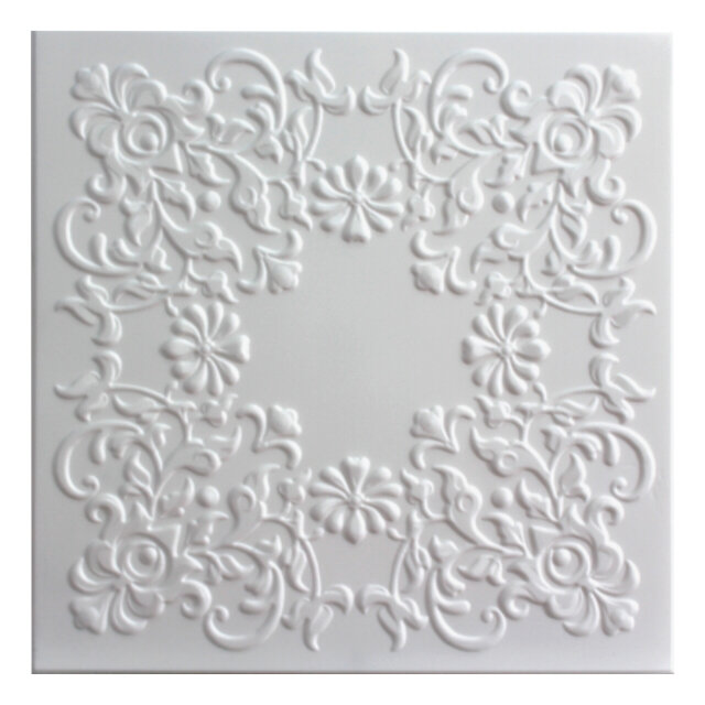 Плита потолочная солид экструдированная 50х50см 2 кв. м. 8шт белая арт. С2069