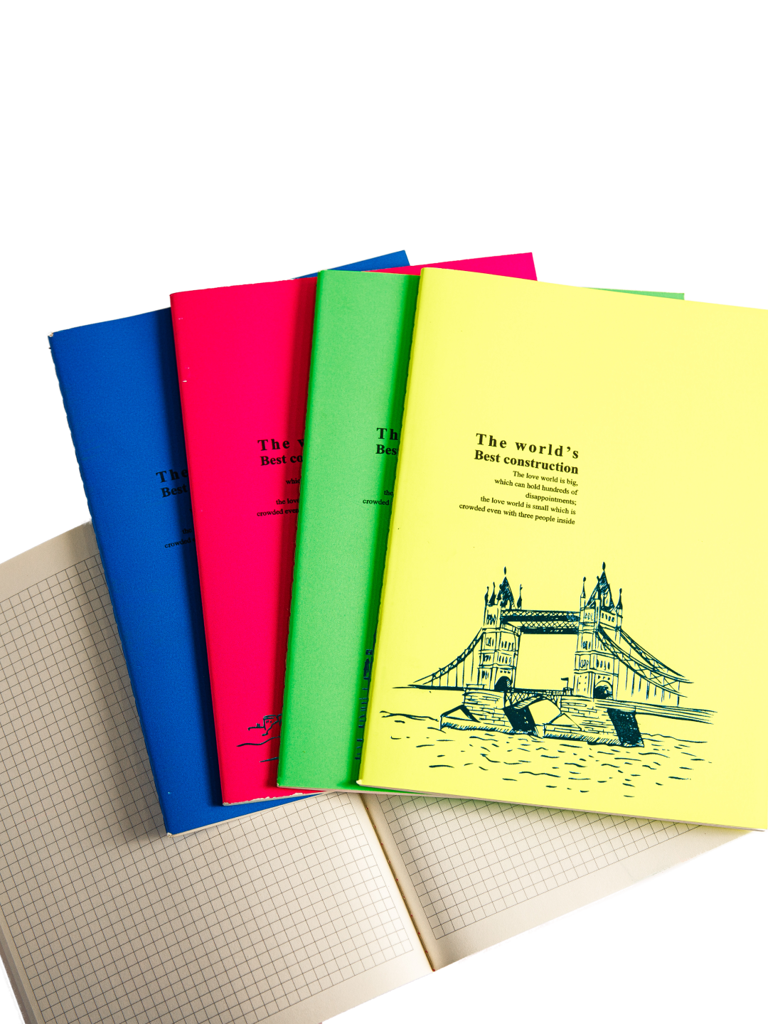 Неоновая тетрадь в клетку, 40 листов, Размер 18*25,5, цвет синий