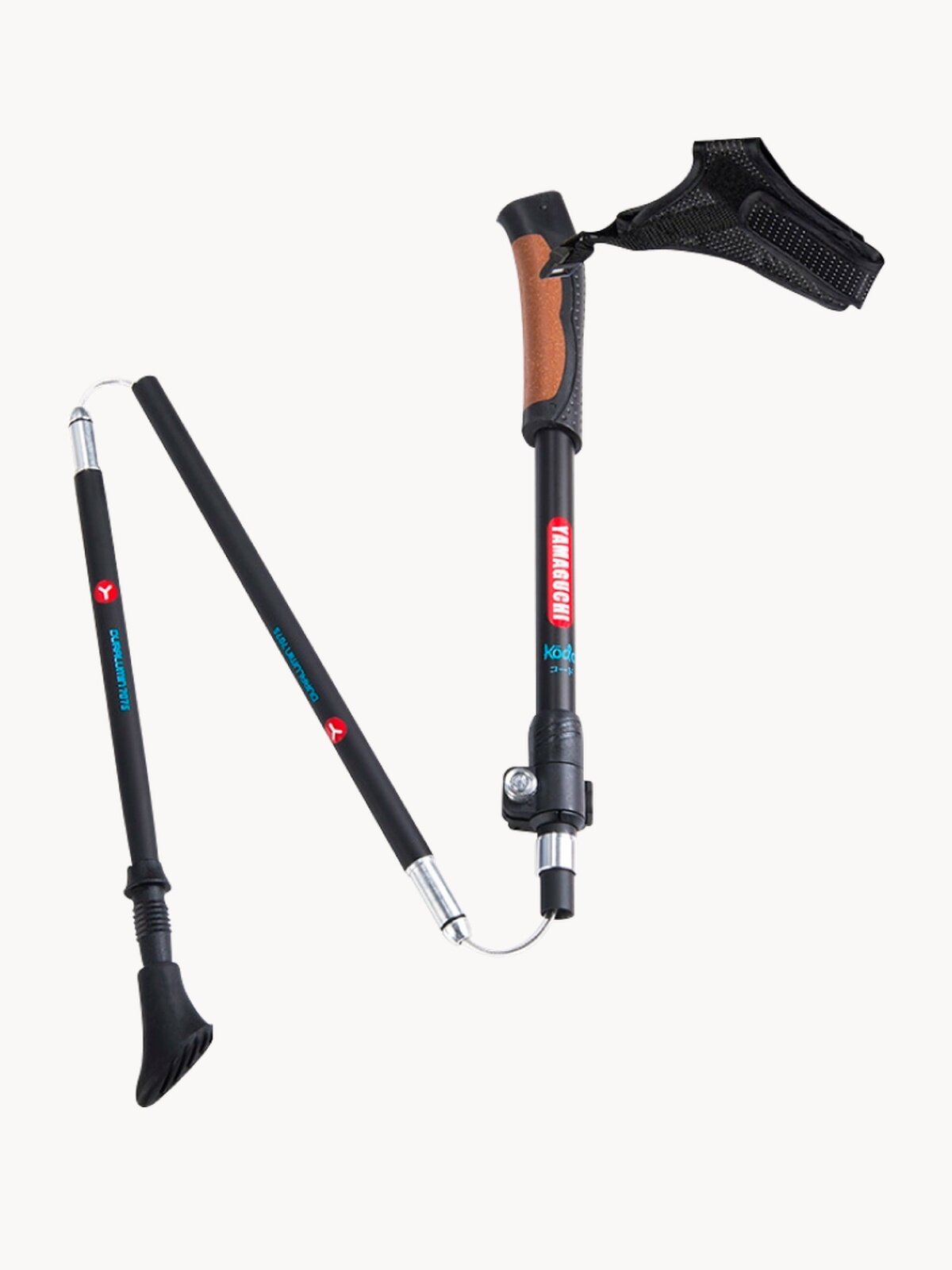 Палки для ходьбы Yamaguchi Kodo 5 секций, алюминиевые, с регулируемым темляком, 2 штуки