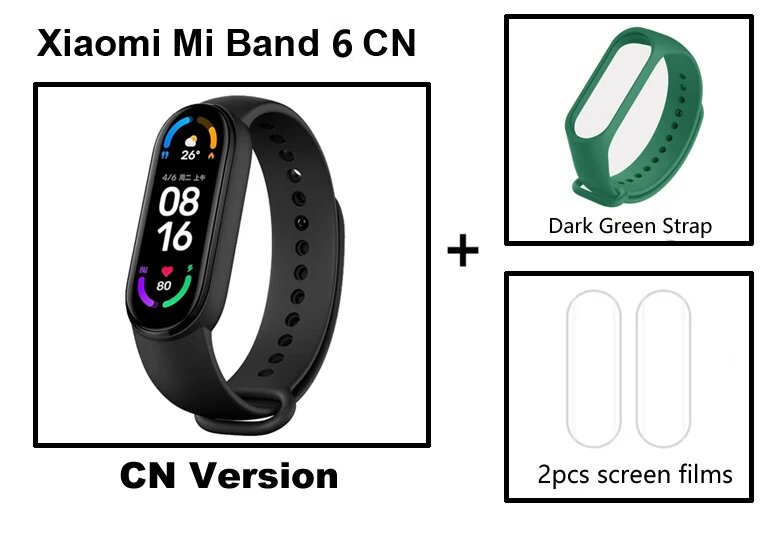 Xiaomi Mi Band 6 Smart Wristband AMOLED Blood Oxygen Fitness Traker Heart Rate Bluetooth Waterproof Miband 5