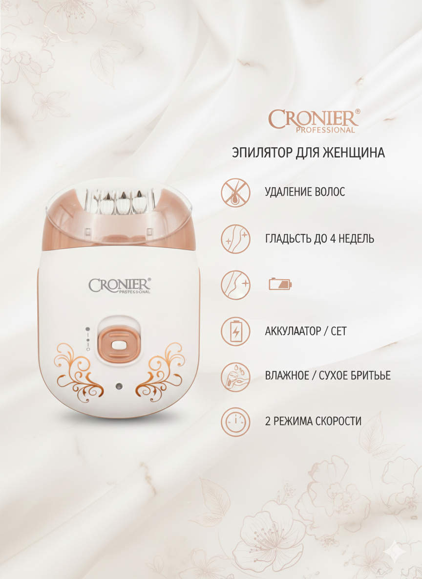 Epilyator CRONIER, ayollar uchun teri hamda teri parvarishi uchun