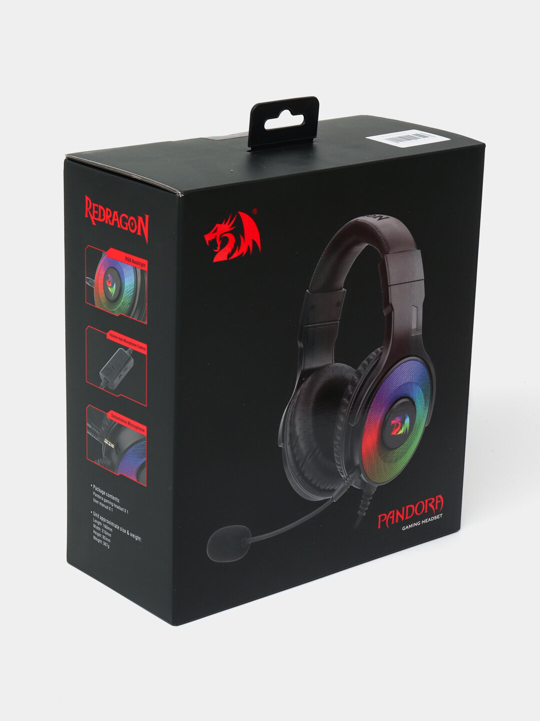 Игровые проводные наушники Redragon PANDORA H350RGB с RGB-подсветкой и микрофоном, USB/3.5 мм