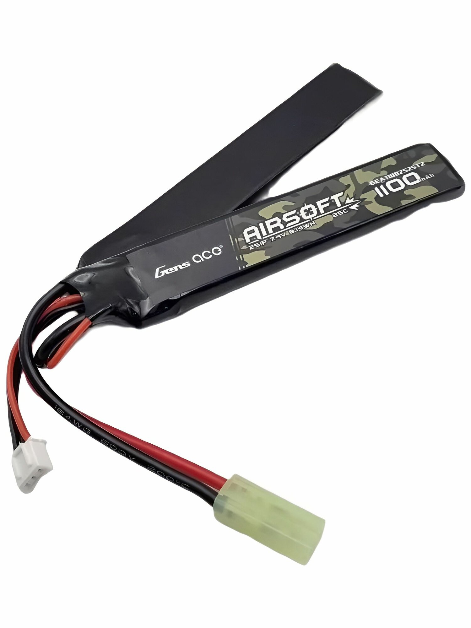 Аккум 7.4V 1100mAh 25C CQB LiPo (Gens Ace) Mini