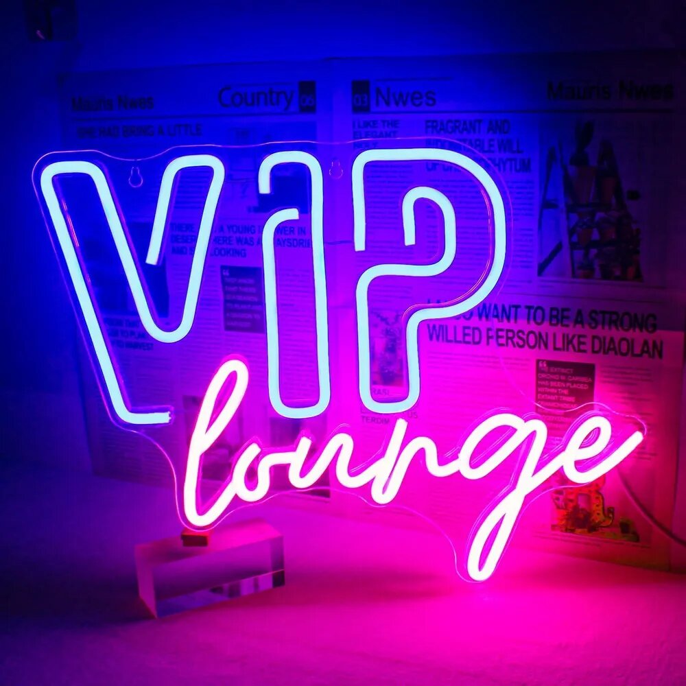 Неоновая вывеска VIP-зала для кафе, уникальный дизайн для аэропортов, вокзалов, бистро, ночных клубов, отелей