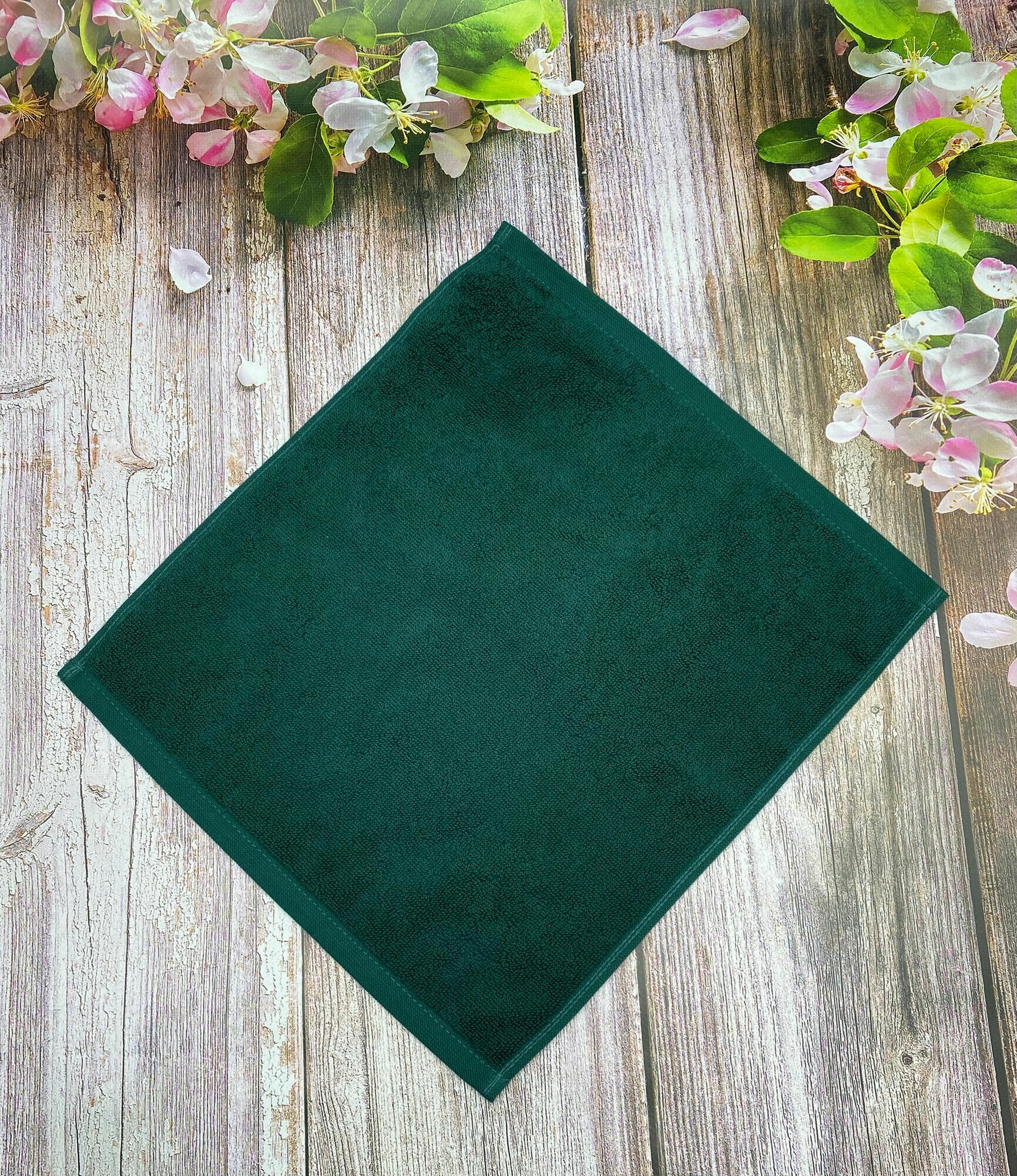 Полотенце, Салфетка махровая для кухни, для рук, для лица, для ног однотонная "Малахит" 30*30 см 450 г/м