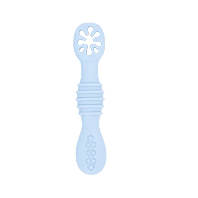 2PCS Cute Baby Learning Spoons Utensils Set Food Grade Silicone Sticky Spoon Children Cutlery Training Spoon Feeding Tableware
