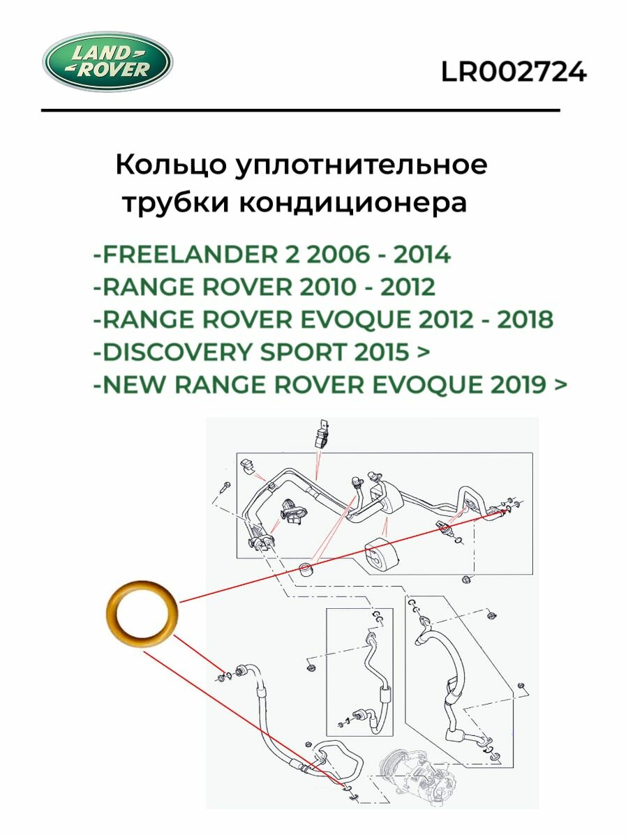 LR002724 Кольцо уплотнительное трубки кондиционера
