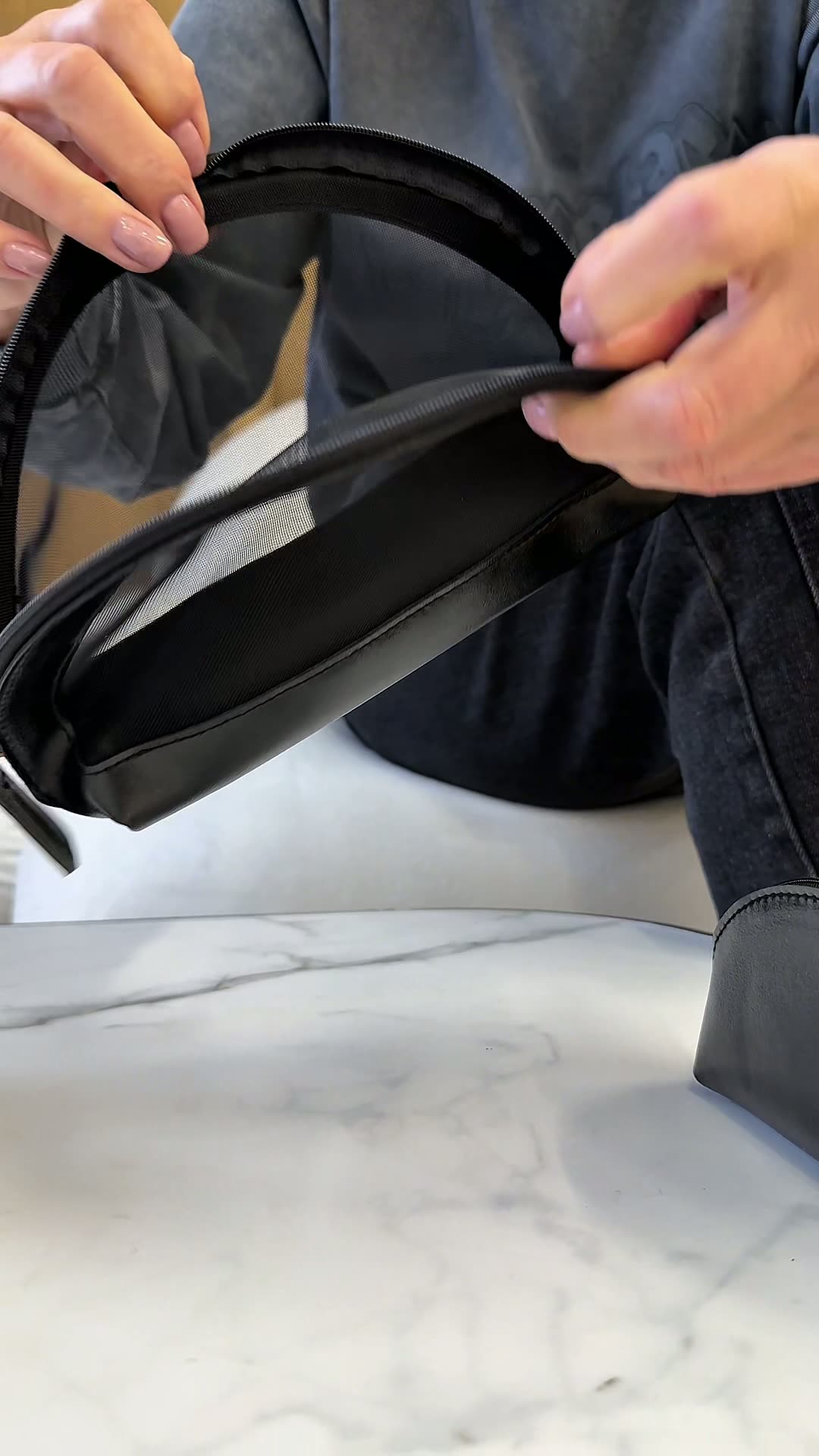 Комплект косметичек ширина: 8 см., высота: 15 см., длина: 24 см., 2 шт., , черный — фото 1