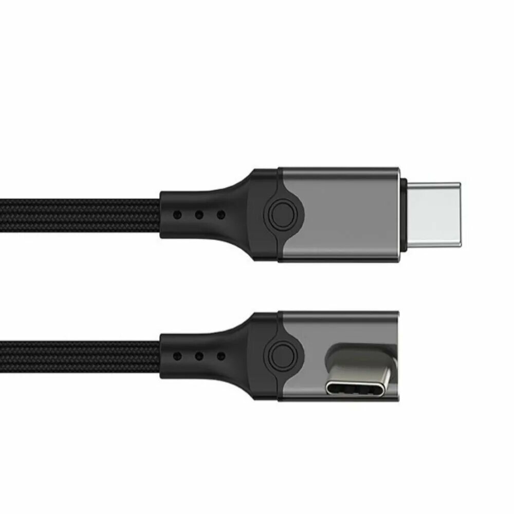 USB-C кабель 5.0, 1m, прямой угловой коннектор Type C, поддержка быстрой зарядки и передачи данных