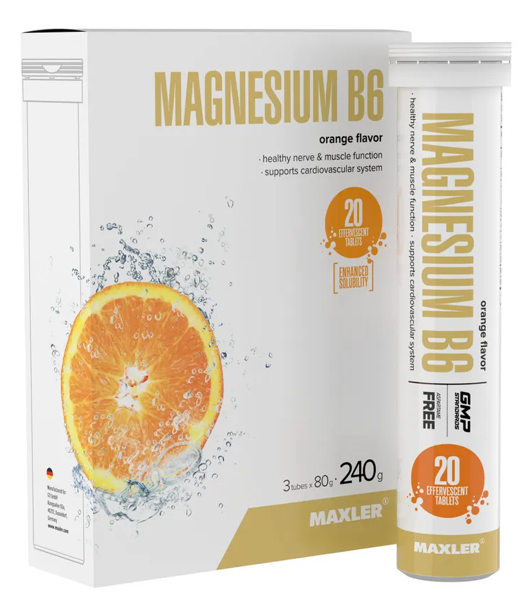 Магний + витамин Б6 Maxler Magnesium B6 20 шипучие таблетки 1 шт Maxler Цитрус